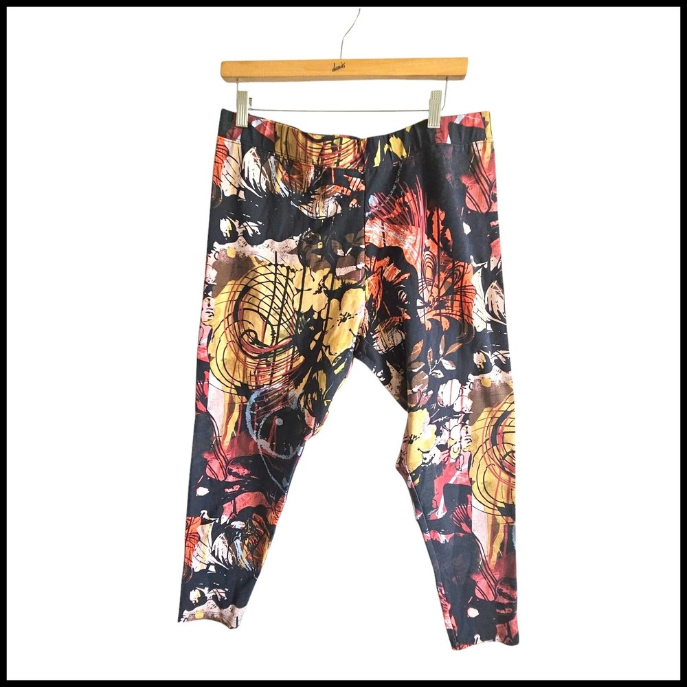 Soft Surroundings Print Harem Pants Abstract Design Comfy Casual XL